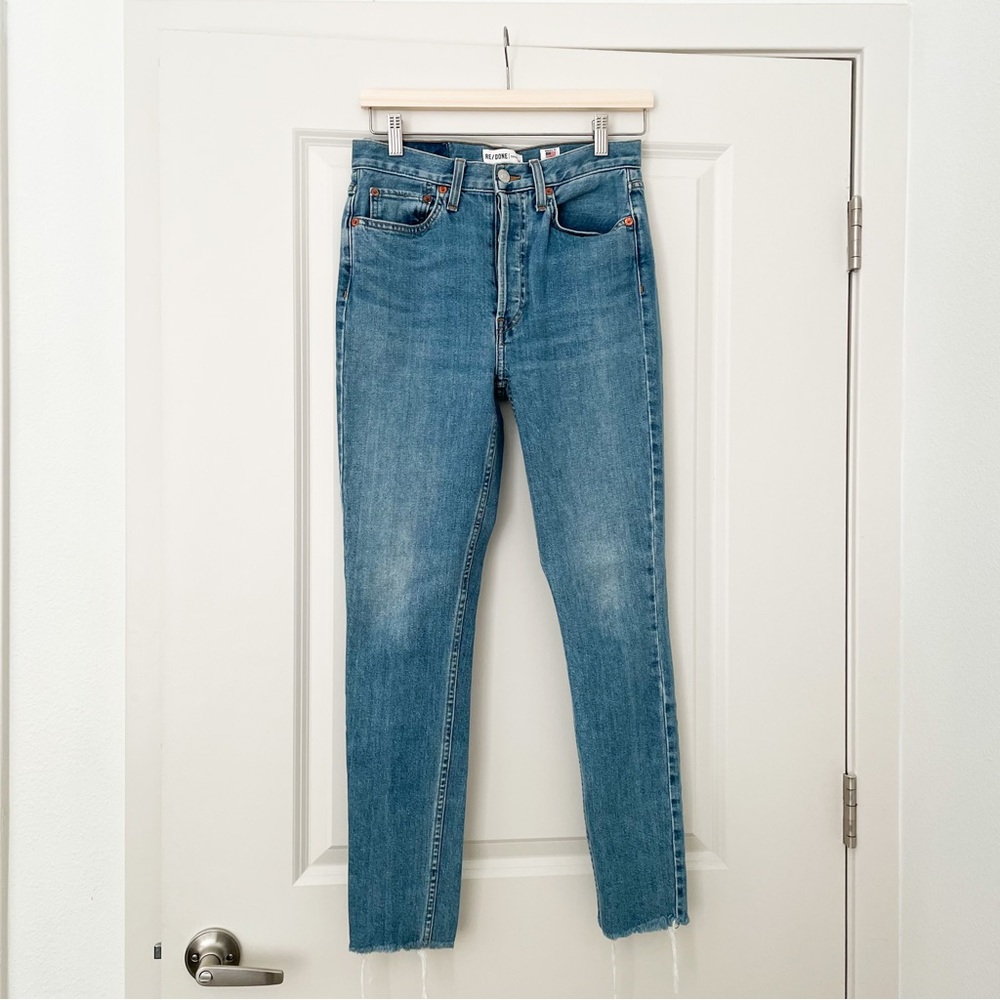 RE/DONE • high rise ankle crop jeans